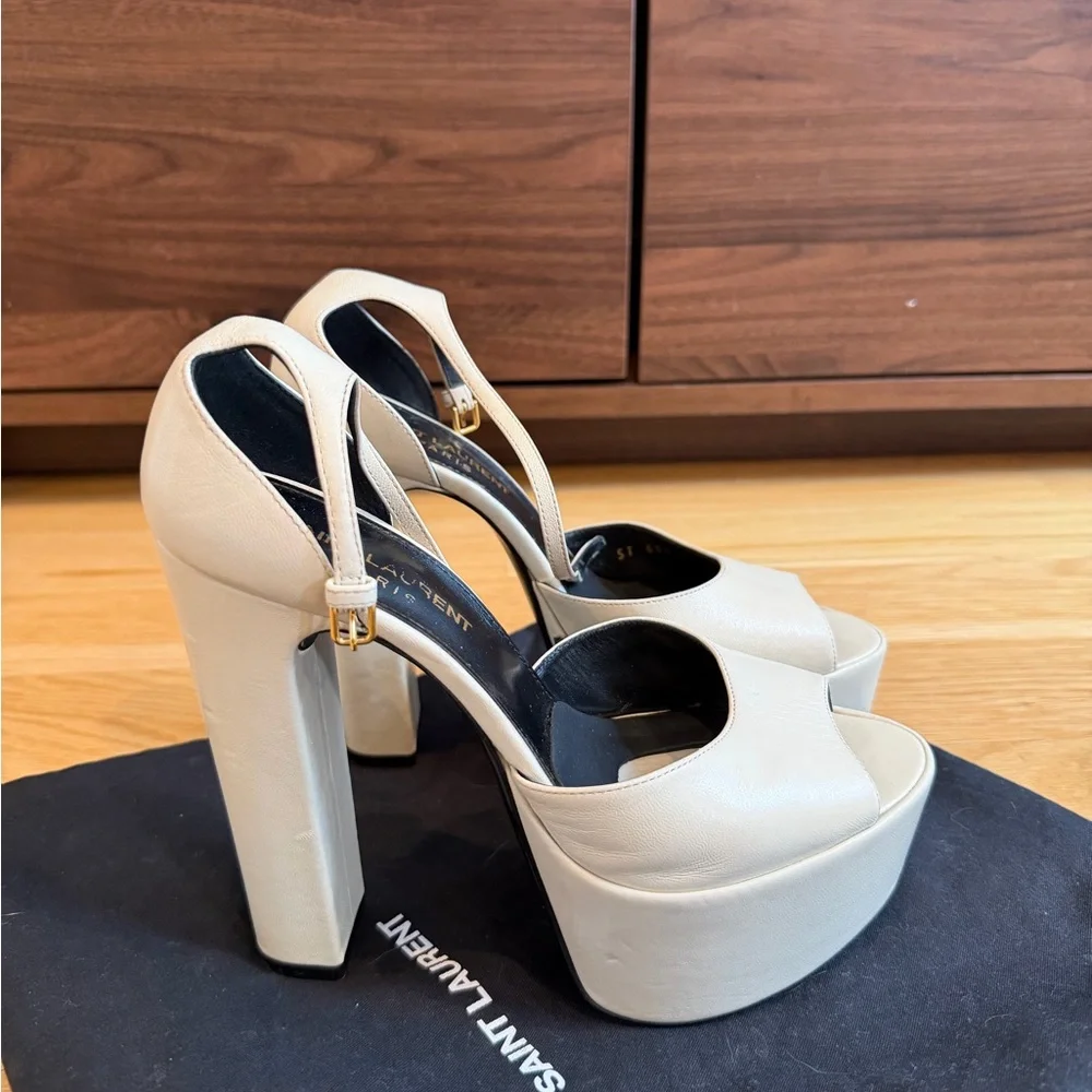 Saint Laurent Pearl Jodie Platform Heels